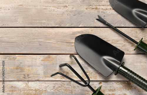 Set of gardening tools on l...