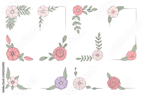 Collection of Twelve Floral Corner Embellishments decoration