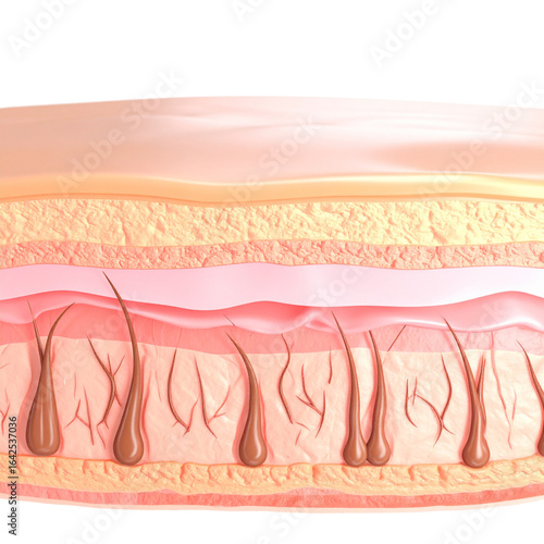 Skin anatomy layers illustration diagram