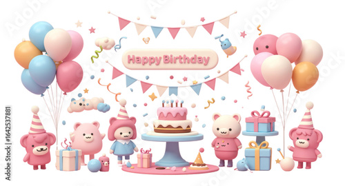 happy birthday card with birthday cake