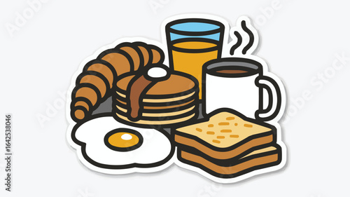 Delicious Breakfast Spread With Coffee And Juice food