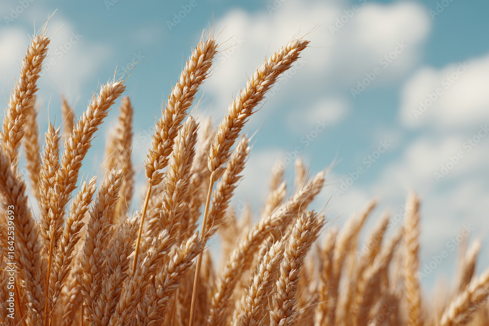 Fototapeta premium experience beauty of summer landscapes in different countries featuring vast golden fields of wheat in russia