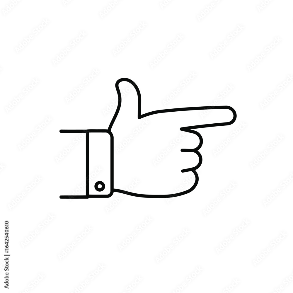 Black line art pointing finger hand gesture on white background direction index Vector illustration of Black line art pointing finger hand gesture on white background direction index Vector illustration of