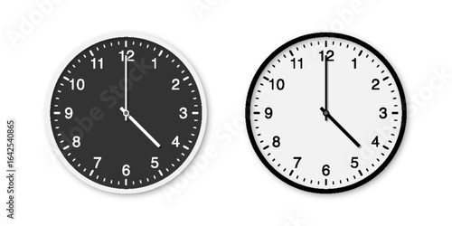 Minimalist wall clock icon isolated on white background. Simple and clean vector illustration, perfect for time related concepts, schedules, punctuality themes, and graphic design projects.