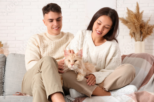 Young couple relaxing on a ...