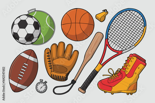 Sports Gear And Athletic Equipment Assortment football