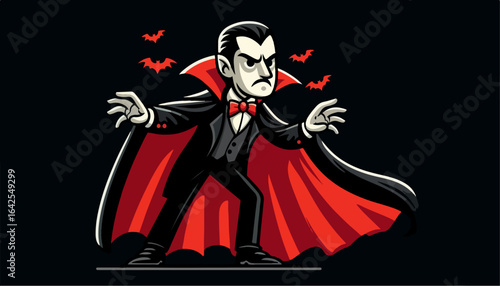 cute dracula flat illustration