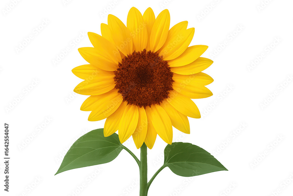 Naklejka premium Sunflower blooming with transparent background for easy editing