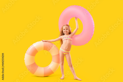Cute little happy girl in s...