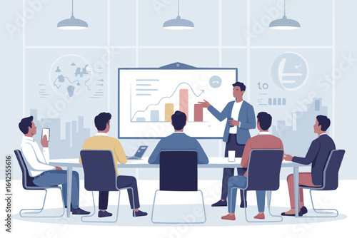 Business Meeting with Presentation and Discussion office