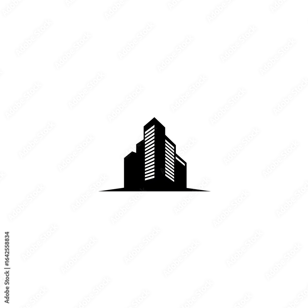 Fototapeta premium Abstract Architectural Minimalist Line Art Design Building Silhouette on Black Background Striking Contemporary Graphic Aesthetic Illustration Clean Lines and Modern Style