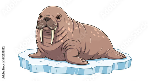 adorable walrus pup resting on ice floe perfect for childrens books
