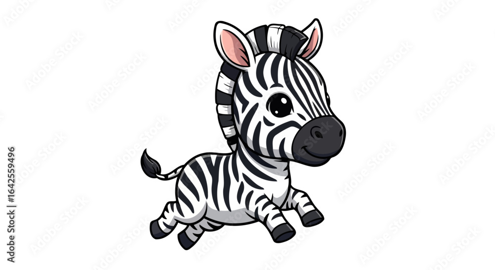 Fototapeta premium adorable baby zebra cartoon perfect for childrens books and projects