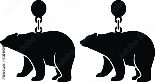 Stylized bear silhouette earrings dangle elegantly