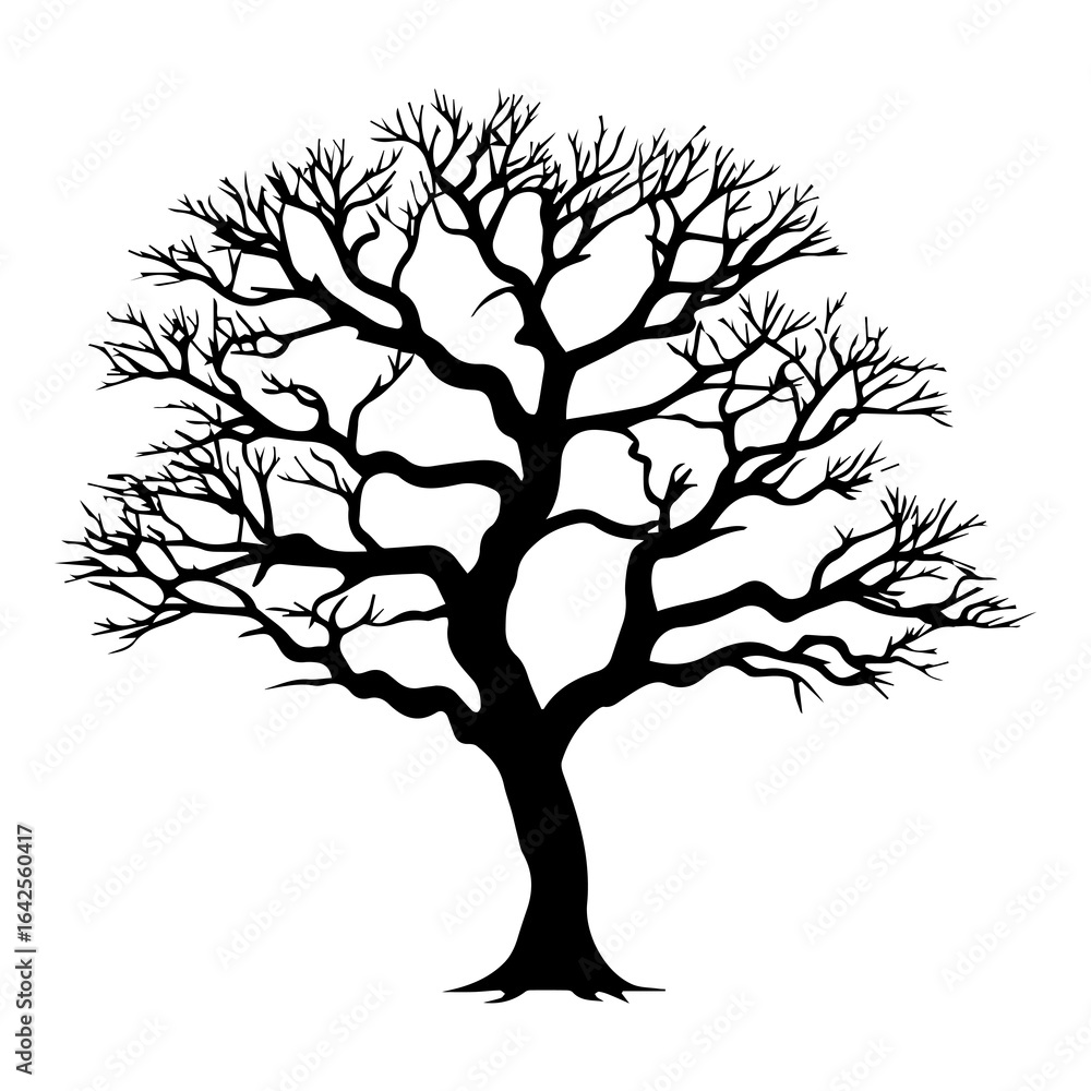 Fototapeta premium PNG Tree silhouette drawing sketch.