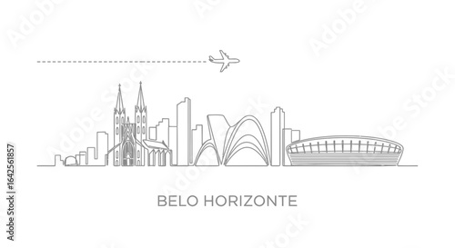 Belo Horizonte Skyline Minimal city outline.