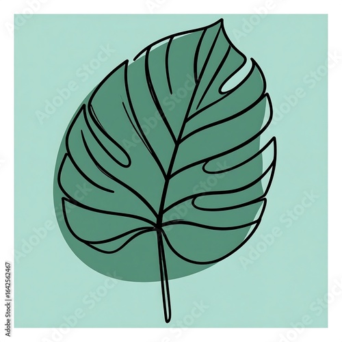 Teal monstera leaf graphic (1)