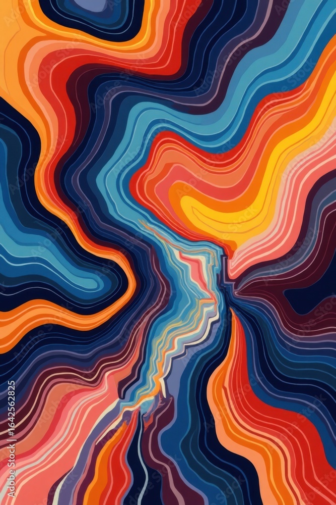 Fototapeta premium Abstract Swirls of Vivid Color Flowing Together in a Mesmerizing Design