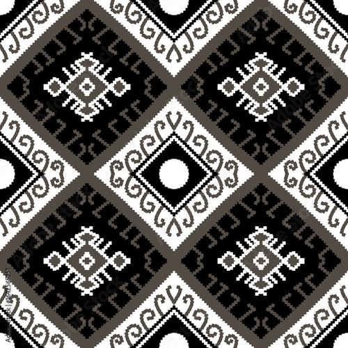 Wallpaper Mural pattern batik flower damask ethnic boho ikat texture tribal geometric background Torontodigital.ca