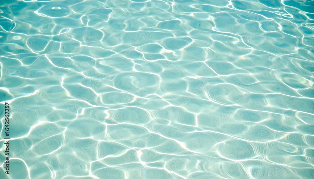 Obraz premium Clear turquoise water surface with sun reflections, a tranquil summer background concept