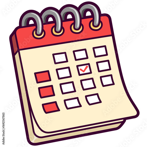 desktop calendar cartoon sticker illustration