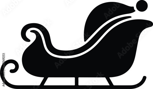 Classic Santa sleigh silhouette ready for holiday delivery