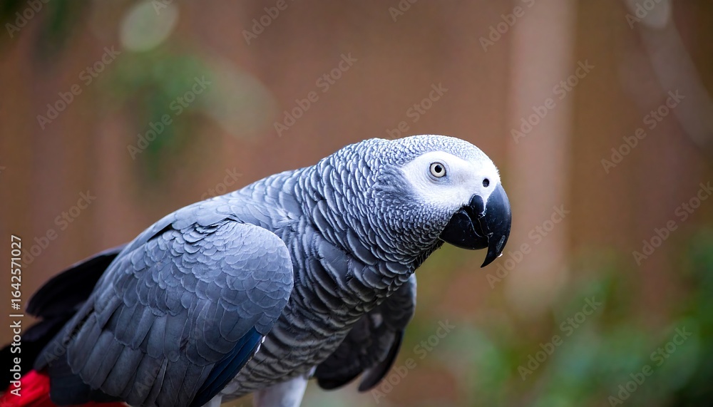 Obraz premium Grey parrot closeup portrait