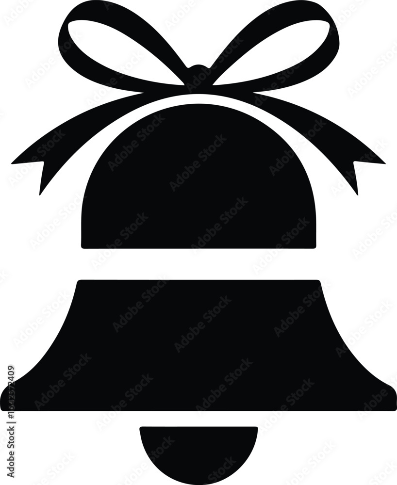Obraz premium Elegant bell with ribbon bow, perfect for holidays