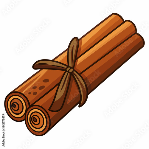 colorful illustration of a cinnamon, isolated on white background