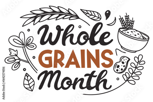 WHOLE GRAINS MONTH vector illustration