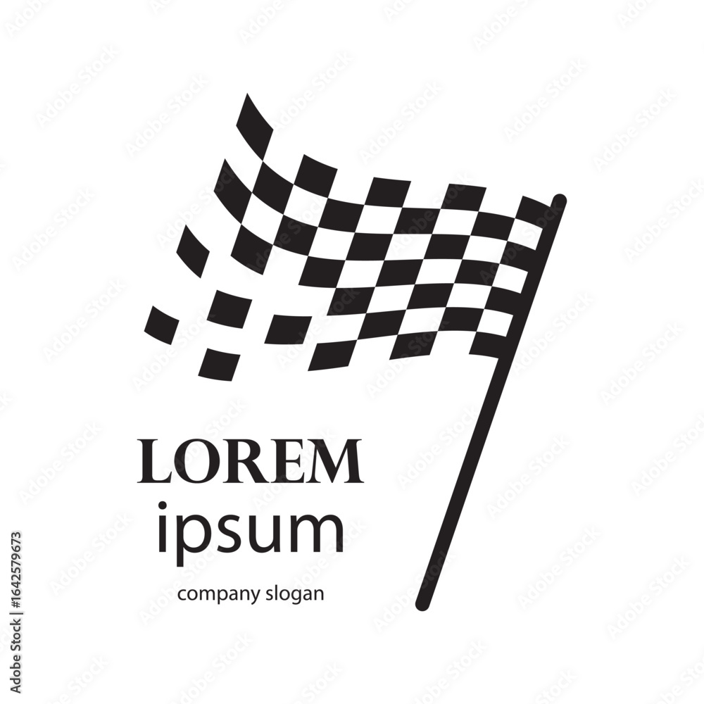 Fototapeta premium image of a racing flag flying