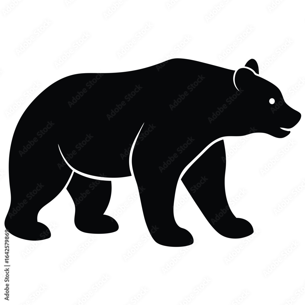 Fototapeta premium Black bear walking profile animal wildlife