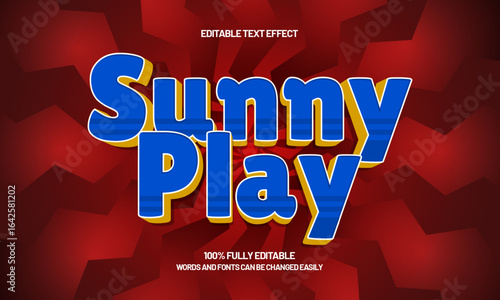 sunny play editable text effect with a gaming and play text style