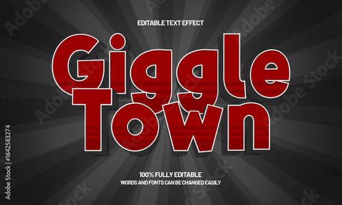 giggle town editable text effect with a gaming and play text style