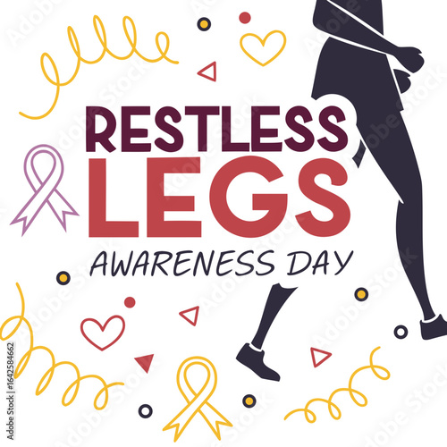 RESTLESS LEGS AWARENESS DAY vector illustration