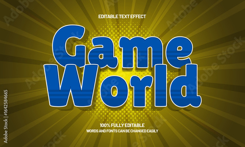 game world editable text effect with a gaming and play text style