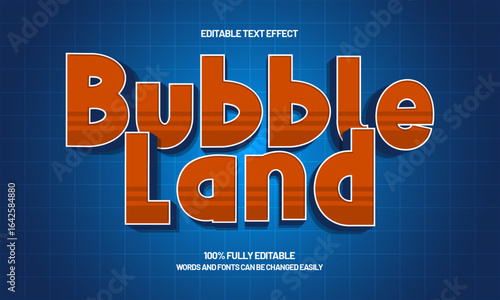 bubble land editable text effect with a gaming and play text style