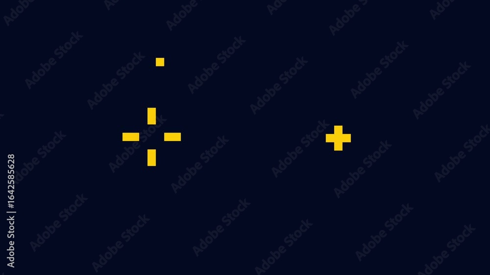 pixel yellow cute sparkling light with dark background