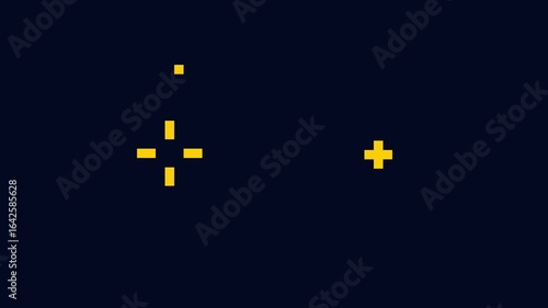 pixel yellow cute sparkling light with dark background