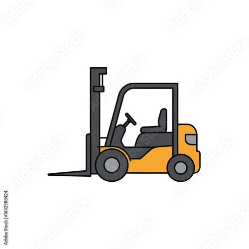 Orange and Gray Forklift Illustration