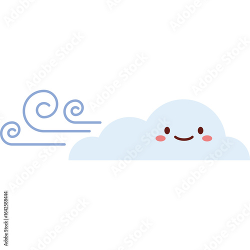 Wind Cloud Flat Vector Design