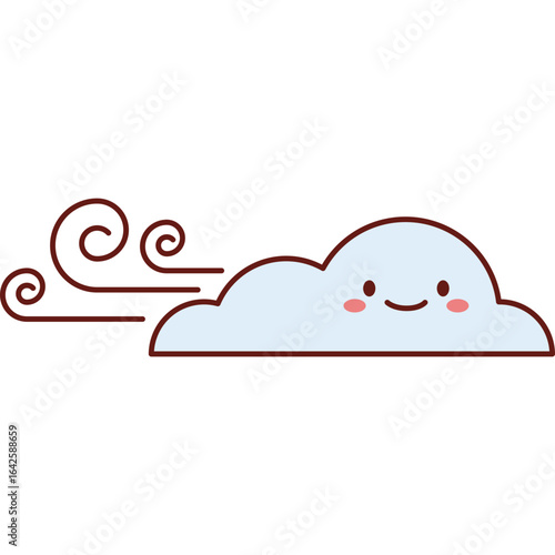 Wind Cloud Flat Vector Design