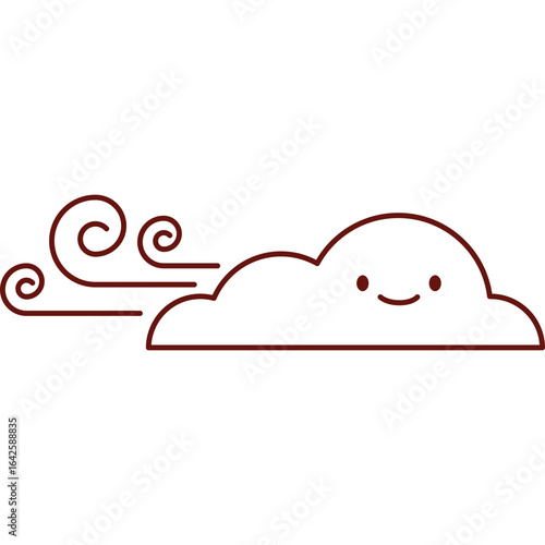 Wind Cloud Flat Vector Design