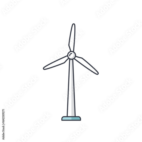 Simple Wind Turbine Illustration: Clean Energy Graphic