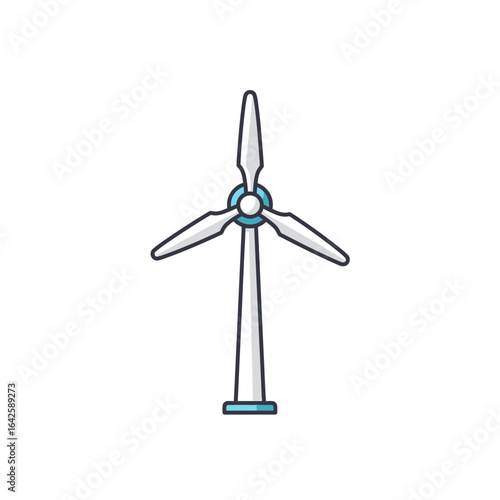 Pixel Art Wind Turbine Illustration