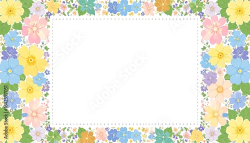 Pastel floral frame design