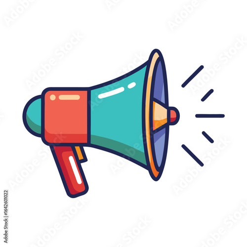 Megaphone Icon Vector Design with Sound Waves – Announcement Symbol