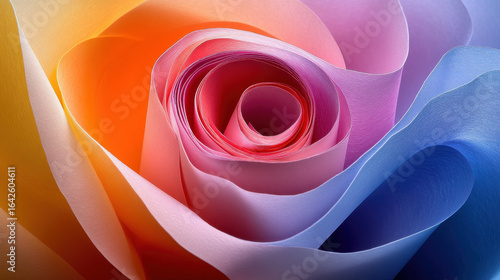 Soft Colorful Spiral Rose Petal Abstract Background Design