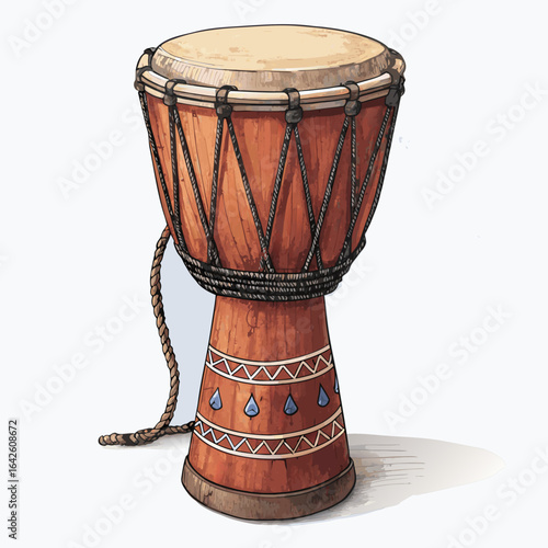 Phenomenal Create Bold Stroke African Djembe with Rope Tun Original Concept Design Vibrant Dynamic Energy Great for Digital Marketing Campaigns Contemporary Lifestyle Photography Excellence Creative A