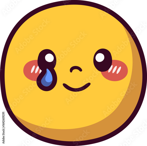 Teary Eyes Emoji Icon Vector